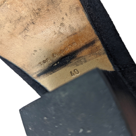 Rag & Bone Ankle Boots Booties Devon Suede Leather Heeled Black Women's 40 - Picture 8 of 15